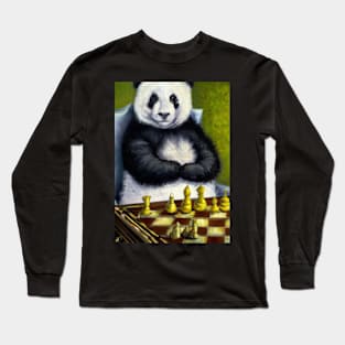 Panda Plays Chess Long Sleeve T-Shirt